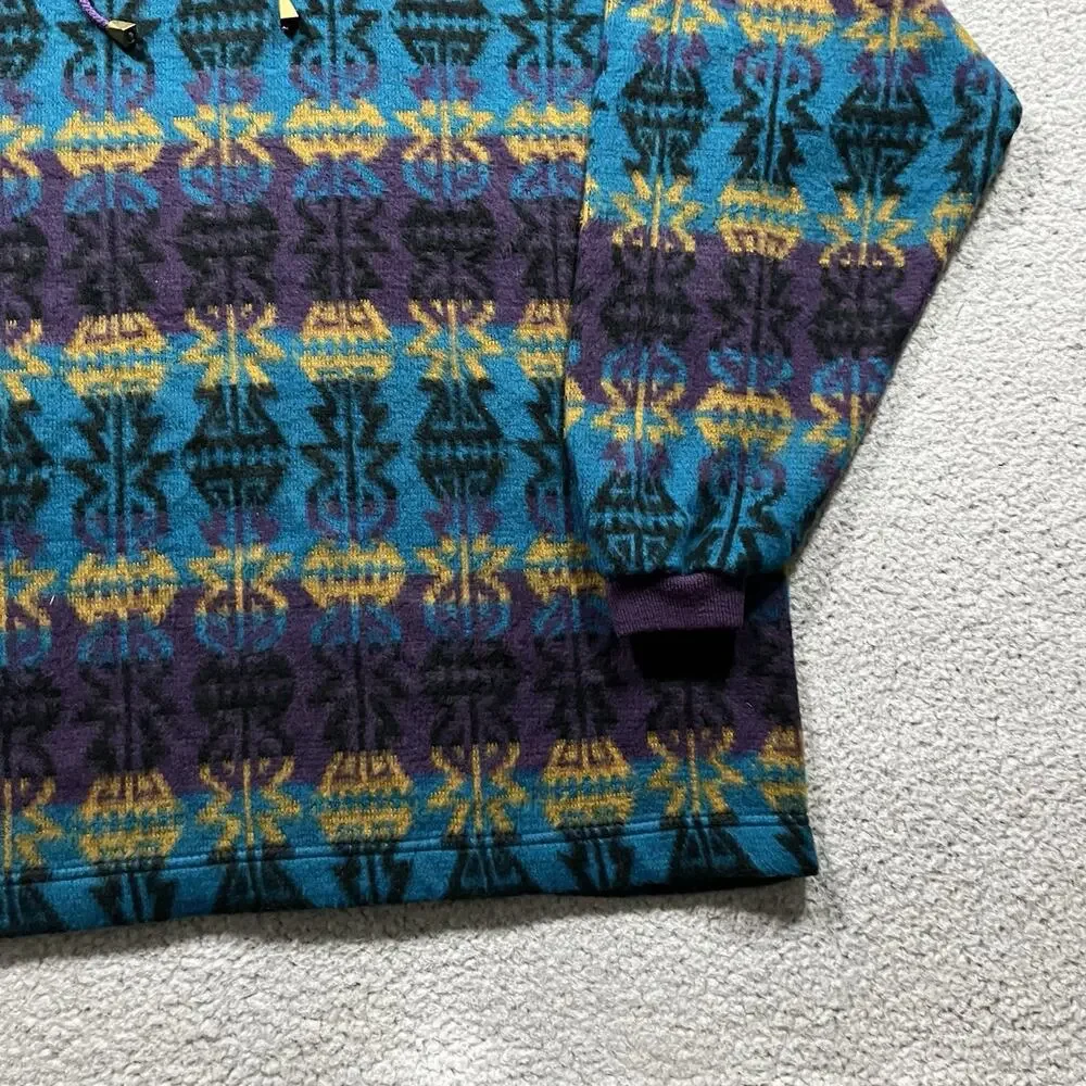 Vintage Sweater Mens L Geometric Colorful Aztec Santana Pullover 90s Grandpa